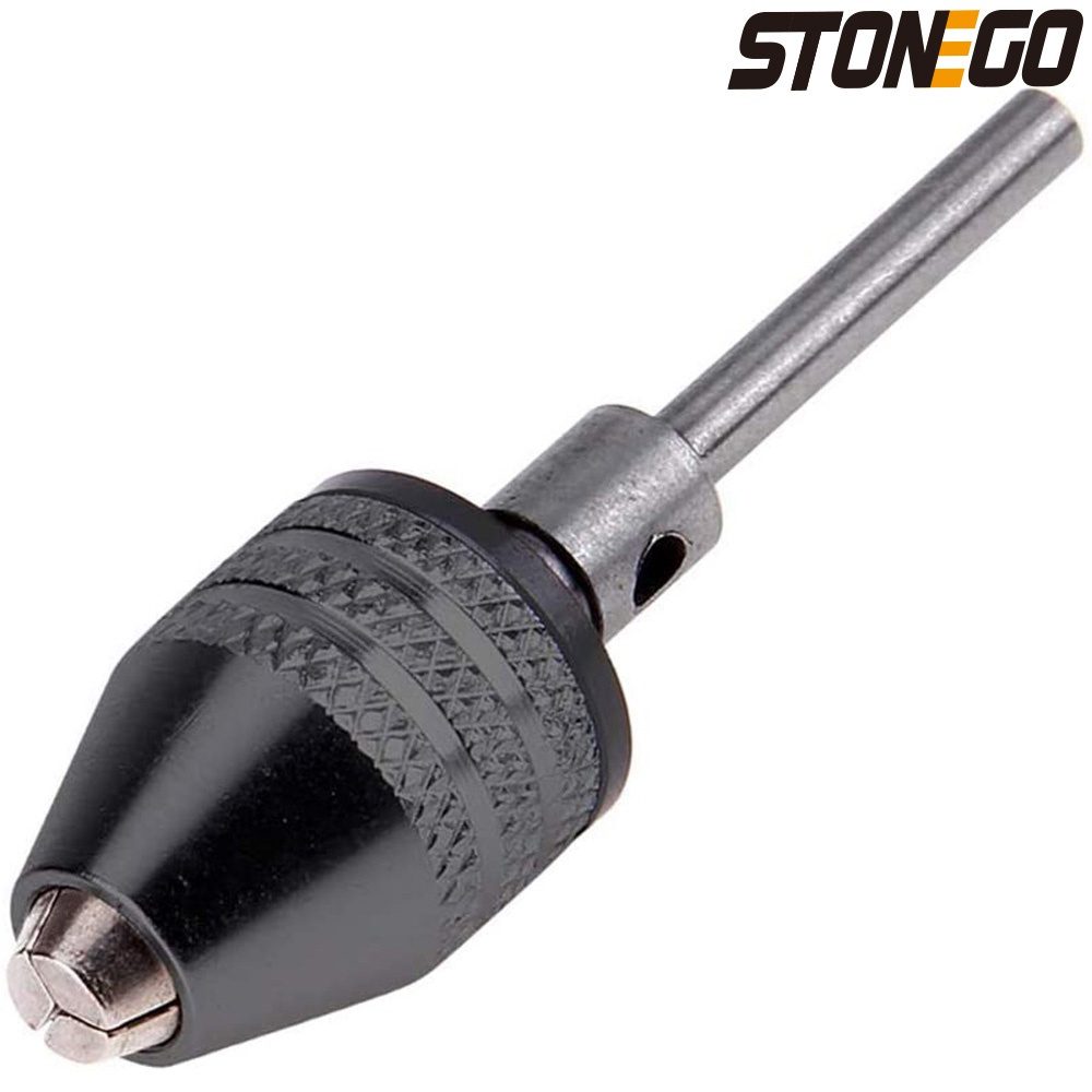 STONEGO 1PC Drill Chuck Keyless 0.3-3.4mm Adapter Power Drill Bit Converter Chuck 2.35mm/3.0mm Round