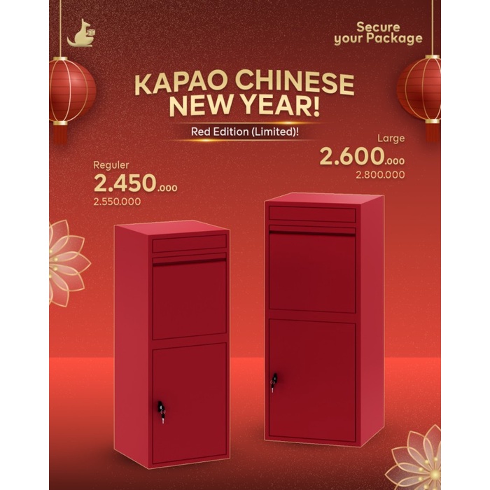 Kotak Paket Kapao Tempat Penyimpanan Paket Online Red - Merah