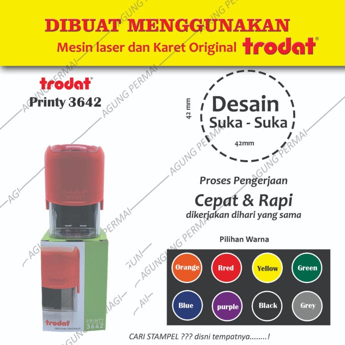 

Stempel Otomatis Custom Logo & Nama - Trodat 3642