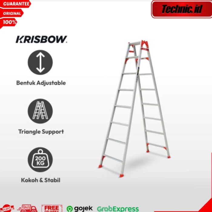 Tangga Lipat Krisbow Tangga Aluminium 8 Step Multiuse
