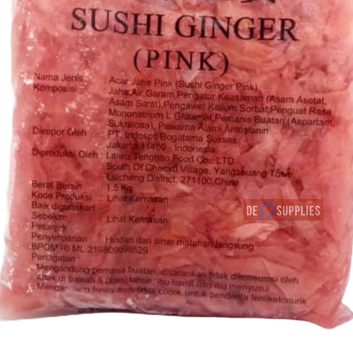 

Sushi Gari Pink 1Kg - Acar Jahe Pickled Sushi Ginger Pink Shoga Asinan Promo