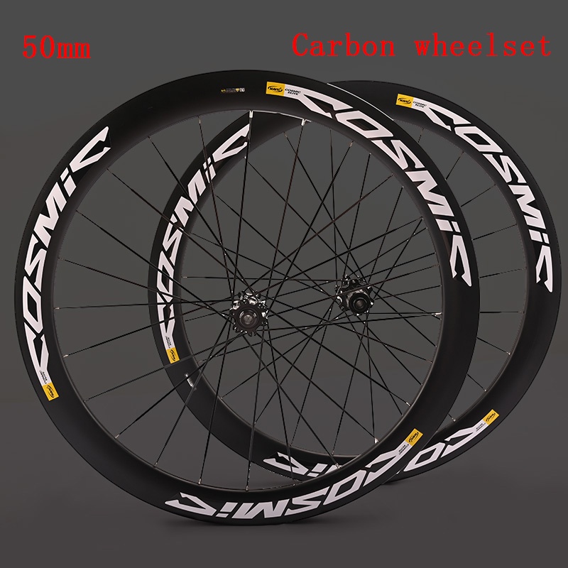 ZK Superlight 700C 50mm Carbon Knife Wheelset Elite Bicycle Wheel Clincher Disc Brake Six Holes Rim 