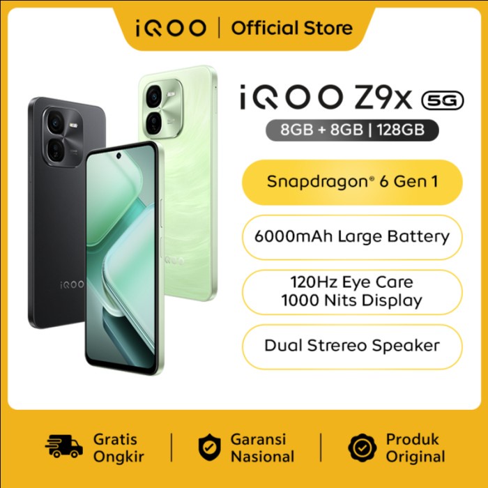 iQOO Z9x (8/128) Snapdragon 6 Gen 1 4nm (ANTUTU 570,456+), 6000 mAH, 1000 nits 120hz eye-care