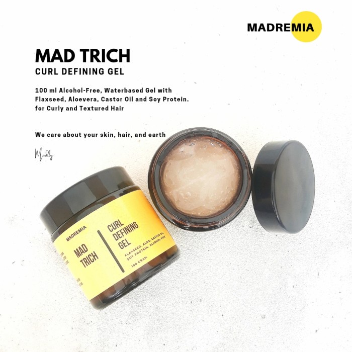 Ready Mad Trich: Curl Defining Gel (Alcohol Free) Gel Rambut Keriting