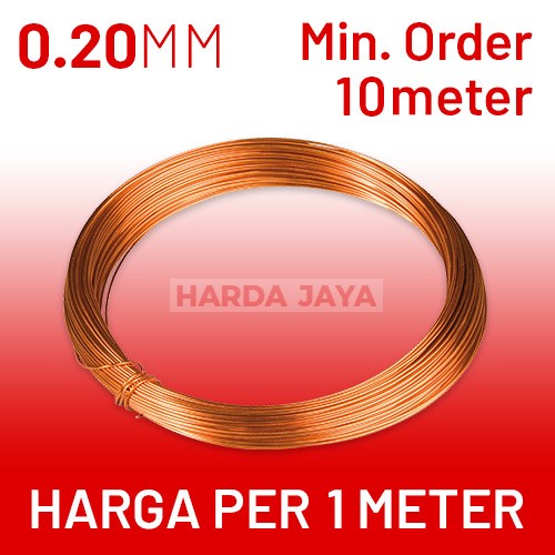 KAWAT EMAIL TEMBAGA 0.2MM PER 1 METER - METERAN 0,2 MM PER 1M