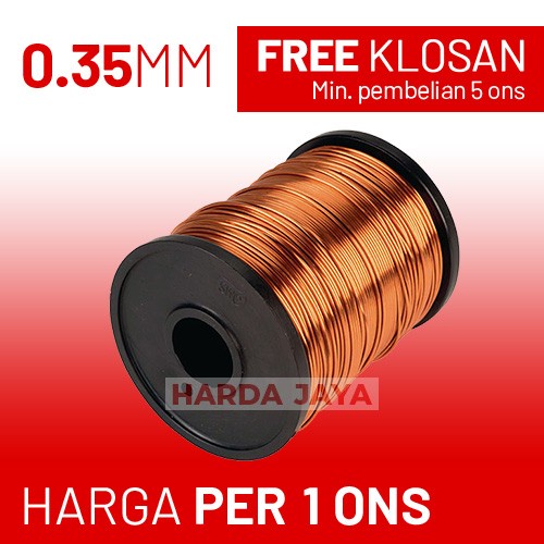 KAWAT EMAIL TEMBAGA 0.35MM - HARGA PER 1 ONS