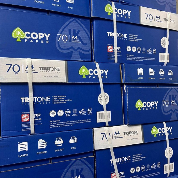 

Promo Hvs Putih A4 70 Gr, Merk Ik Copy Paper ( 1 Box Isi 10 Rim ) Packing Aman