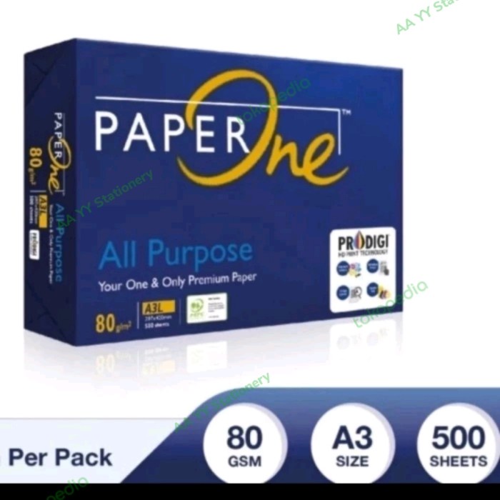 

Terbaru!! Kertas Hvs Paper One A3 80 Gram Per Rim Packing Aman
