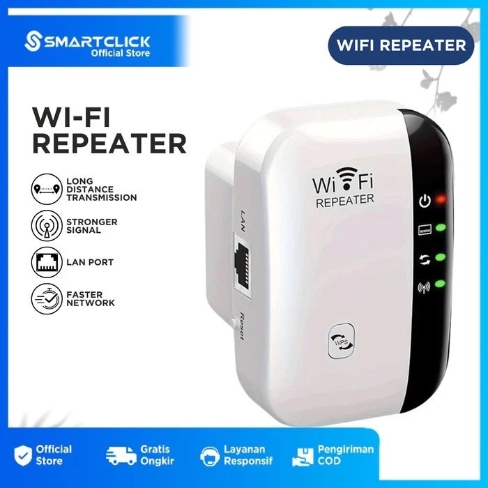 Wifi Repeater Wireless Extender Range LAN Port Penguat Signal