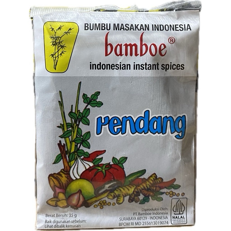

BUMBU RENDANG BAMBOE @35Gr 1 BOX ( ISI 20 PCS )