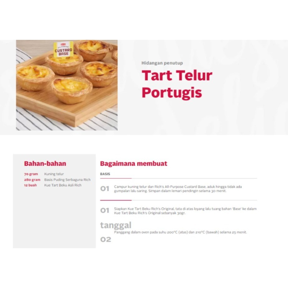 

Rich's Original Frozen Tart Pastry isi 30pc