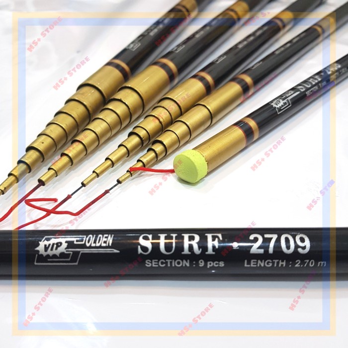 Joran Tegek Golden surf vip 2.7 meter, ruas pendek alat pancing