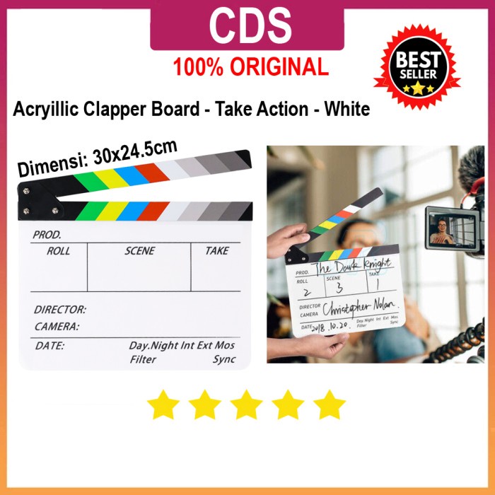 

Rajawali Clapper Board/Papan Slate Take Action - Acrylic - Putih