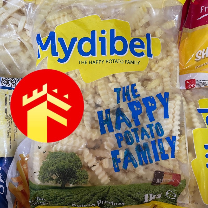 

KENTANG GORENG MYDIBEL CRINKLE CUT 1 KG MYDIBLE THE HAPPY POTATO FAMILY FIESTA FRENCH FRIES CRINKLE