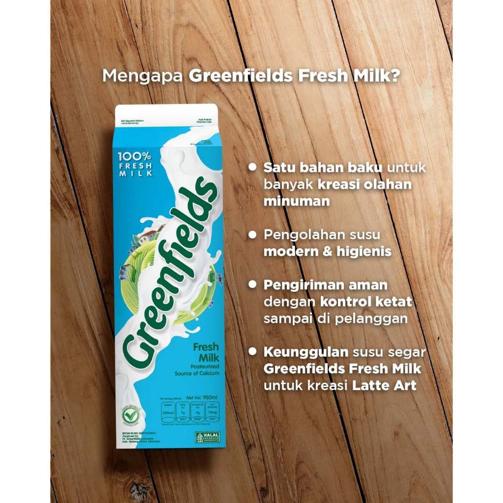 

Greenfields Fresh Milk Susu Greenfields 1 liter (Tanpa Tutup)