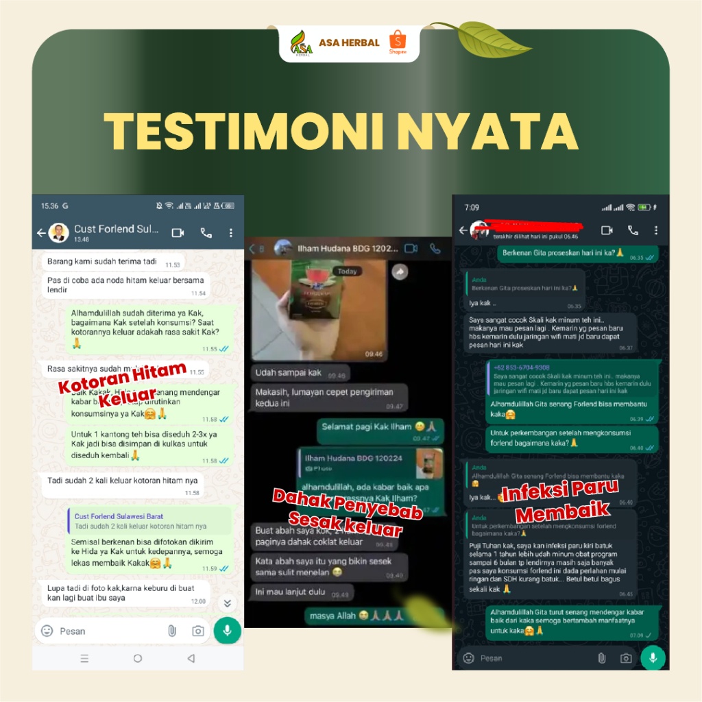 

100% ASLI FORLEND TEH GURAH HERBAL ANTI DAHAK & LENDIR untuk ASMA, Sinus Batuk Pilek BPOM ORI HALAL