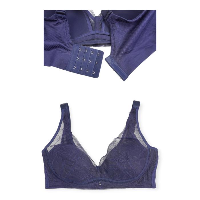 ready stok bra wanita tanpa kawat wireless vivien busa tipis cup 3/4 mix lace renda 36a s/d 40c