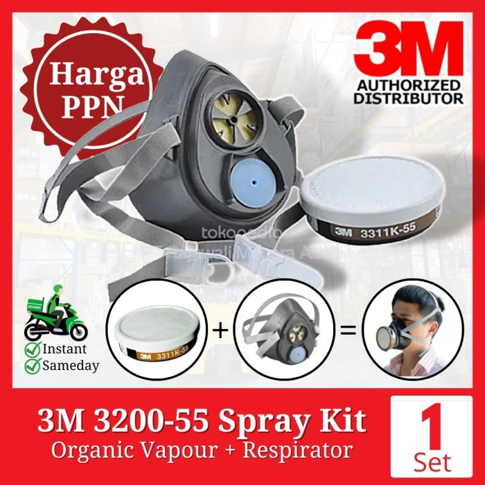 3M Masker 3200-55 Spray Kit Respirator 3200 & Filter 3311K-55