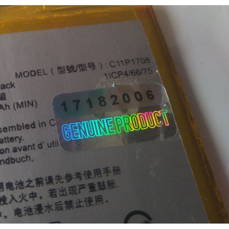 Asus C11P1708 Original 100% Genuine Battery Batre Baterai Asus Zenfone 5 2018 Zenfone 5Z