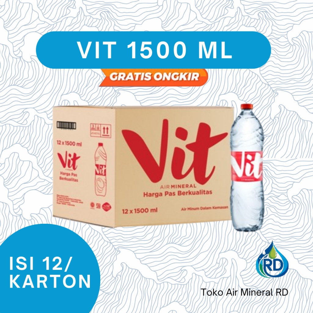 

RD - VIT Botol 1500 ML 1 Dus - Isi 12 x 1500 ML - Air Minum Mineral Botol