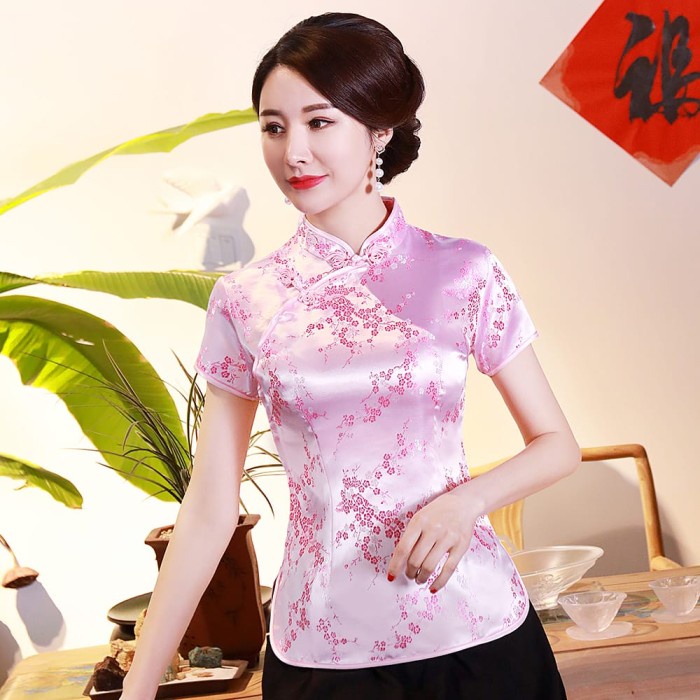 Atasan Cheongsam Import Wanita/Cheongsam Imlek Ready
