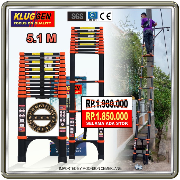 Tangga Teleskopik Single 5.1 M- KLUGGEN