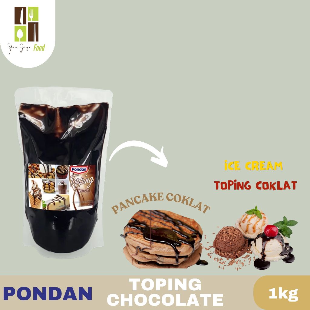 

Pondan Sundae Topping / Cokelat / Strawberry / Bluberry / Bubble Gum / Saus / Topping Kemasan 1kg