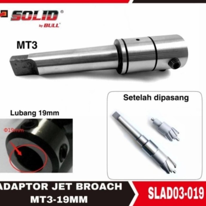 ADAPTOR JETBROACH MT3 SAMBUNGAN MESIN BOR MAGNET KE MATA BOR JETBROACH