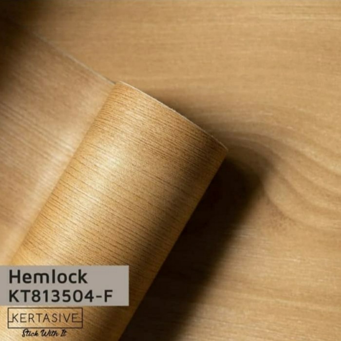 Kertasive motif kayu Deco PVC sheet stiker pelapis lemari/meja Hemlock