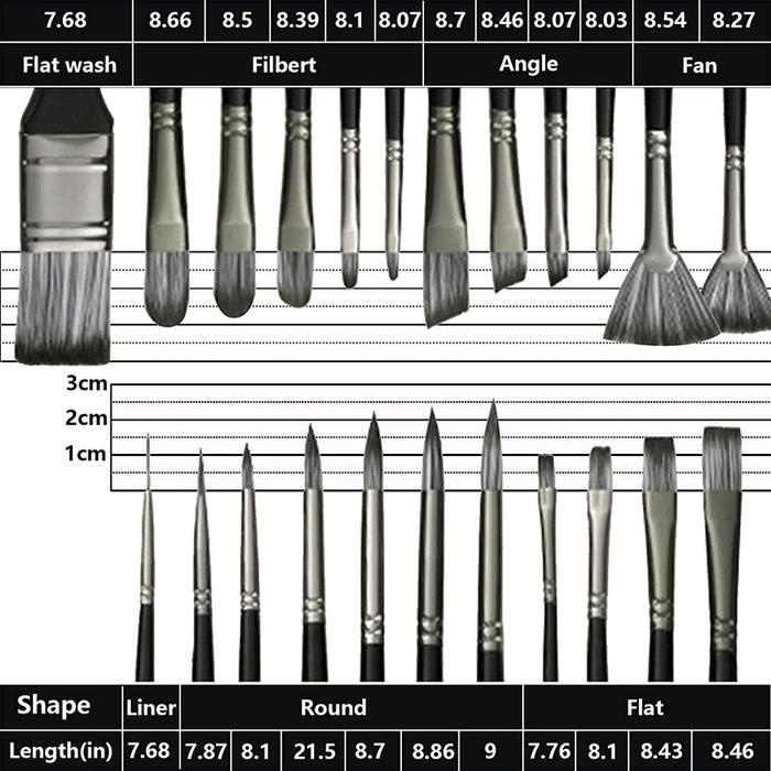 

24Pcs Set Kuas Lukis Cat Air Minyak Nylon Paint Brush Lukisan Best Seller
