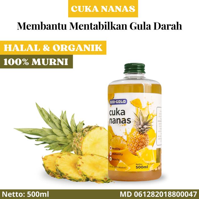 

Cuka Nanas Bio Gold 500 Ml Bpom Dengan Mother - Membantu Stabilkan Gula Darah & Antioksidan Tinggi