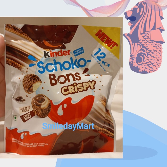 

SALE !!! KINDER SCHOKO BONS CRISPY ISI 12 ORI SINGAPORE / COKLAT KINDER SCHOKO BOS CRISPY READYY
