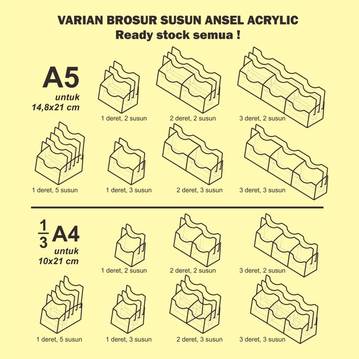 

BARANG TERLARIS ANSEL Tempat Brosur Akrilik 2 Tingkat uk. A5 Tipe E2 - 2 Susun [Acrylic Display