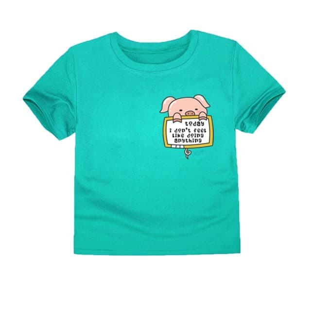 LITTLEFRESCO - KAOS ANAK LAZY PIG HIJAU MUDA