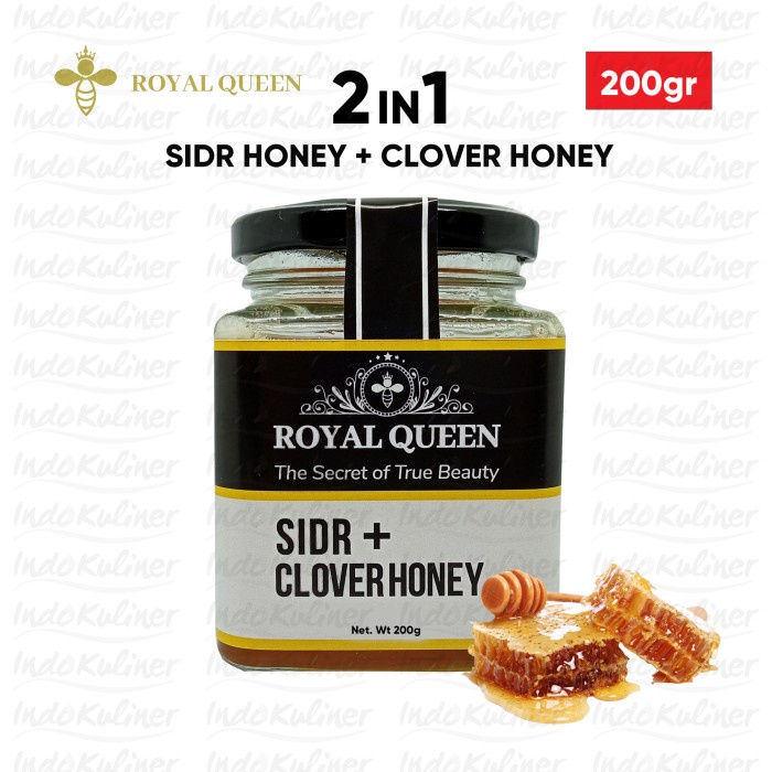

BARANG TERLARIS Madu Sidr Plus Clover Honey Blend Royal Queen 200 Gram