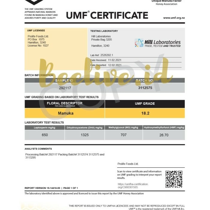 

BARANG TERLARIS Madu Haddrells Manuka Honey UMF 16+ MGO 573+ 500 GR (UMF 15+ UP)