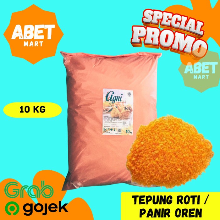 

SALE !!! TEPUNG ROTI ORANGE ONLY KARUNG 10KG - KEMASAN 10 KG OREN PANIR RISOLES BREAD CRUMBS READYY