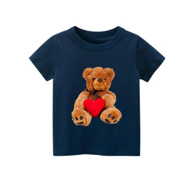 KAOS BAJU ANAK PEREMPUAN TEDDY BEAR HEART