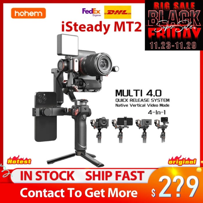 Hohem iSteady MT2 kit Camera Gimbal 3Axis Handheld Smartphone