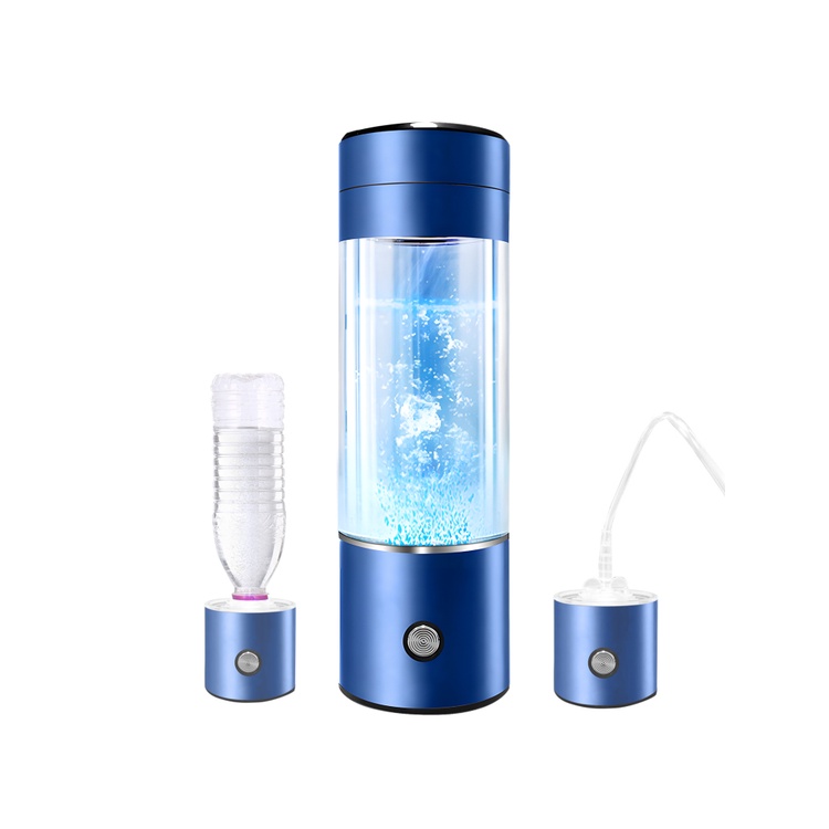 Portable Hydrogen Water Bottle Generator Hydrogen Water Ionizer Machine with PEM and SPE USB Recharg