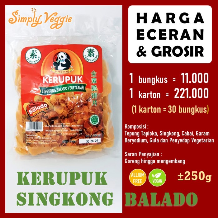

SALE !!! GROSIR MURAH 1 DUS PANDA DUNIA KERUPUK VEGETARIAN VEGAN KRUPUK READYY