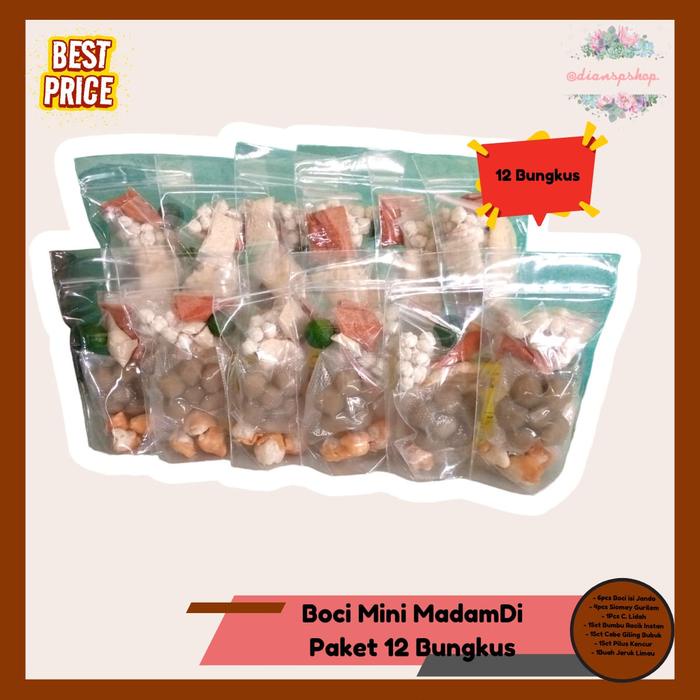 

Boci Mini MadamDi Isi Jando Paket 12bungkus Cemilan Pedas