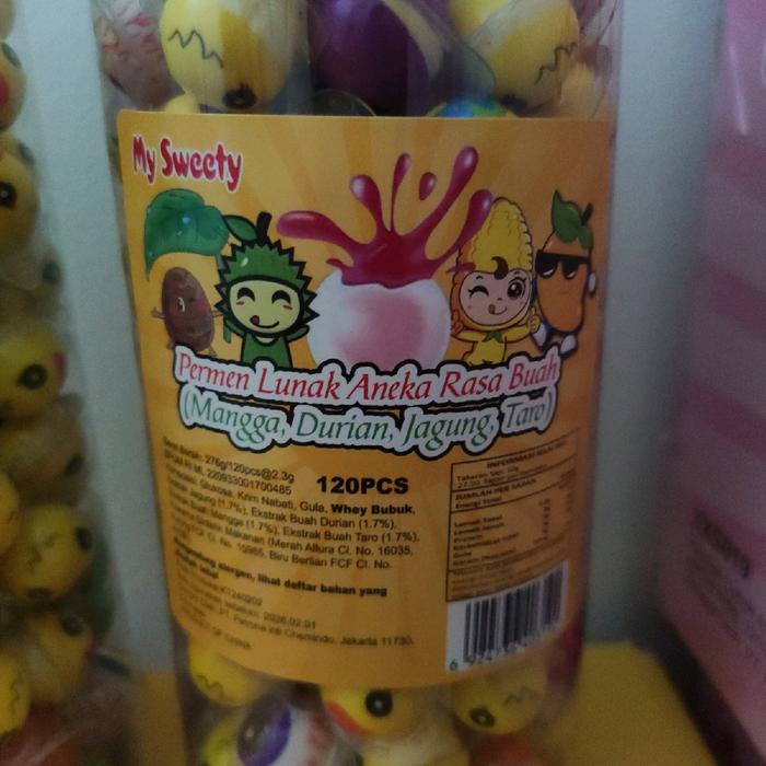 

Permen Lunak Mini MySweety toples tabung isi 120 pcs