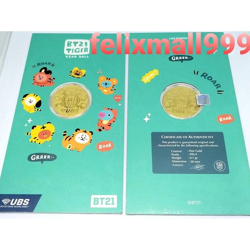 GIFT SERIES UBS DISNEY THIN 0.1 GR MICKEY MINNIE DONALD DAISY DUCK HELLO KITTY BT21 TIGER / LOGAM