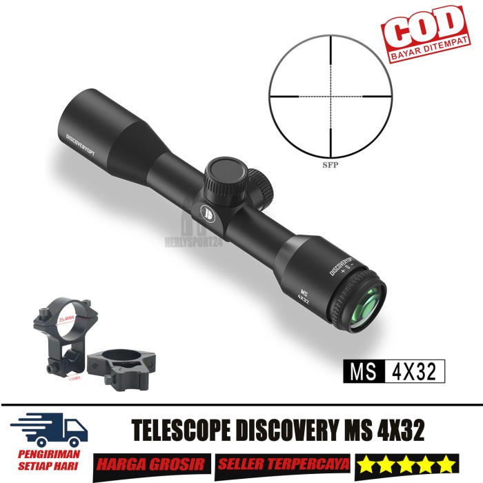 Ready Stock Teleskop Discovery 4X32 Ai Retikel Hk Tipis Discovery Vtr 4X32 Ai
