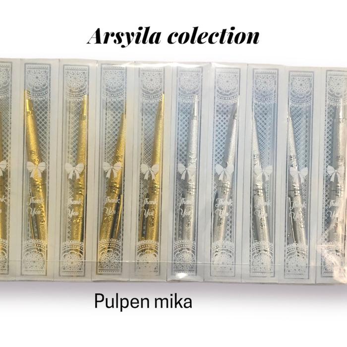 

Souvenir pernikahan isi 100 pcs pulpen mika cantik dan elegan Gold Silver Stationery Kode 636