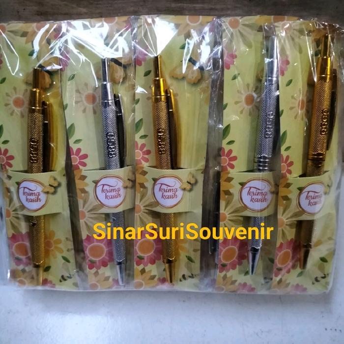 

Isi 50 Pcs Souvenir Pulpen Emas dan Perak Cantik Kemas Alas Shaby Biru Hitam Stationery Kode 11