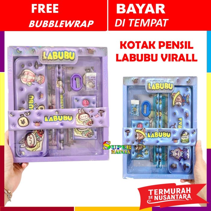 

tempat pensil labubu kotak pensil labubu set alat tulis set lucu anak anak perempuan laki laki