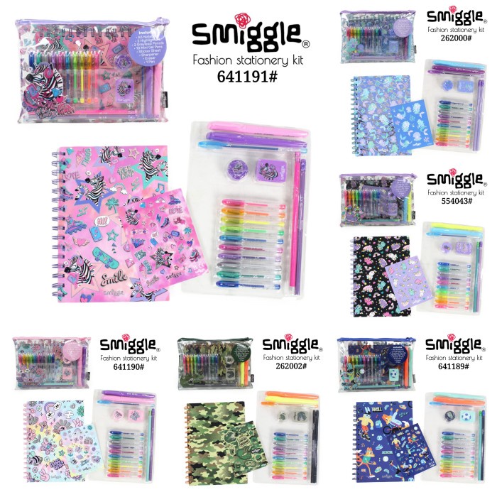 

Smiggle Stationery set ada 10 gambar/alat tulis smiggle Ori Kode 1125