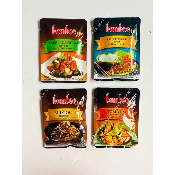 

HJE Bumbu Bamboe Asia Tom Yum Rendang Saus Teriyaki Saus Lada Hitam Saus Bulgogi